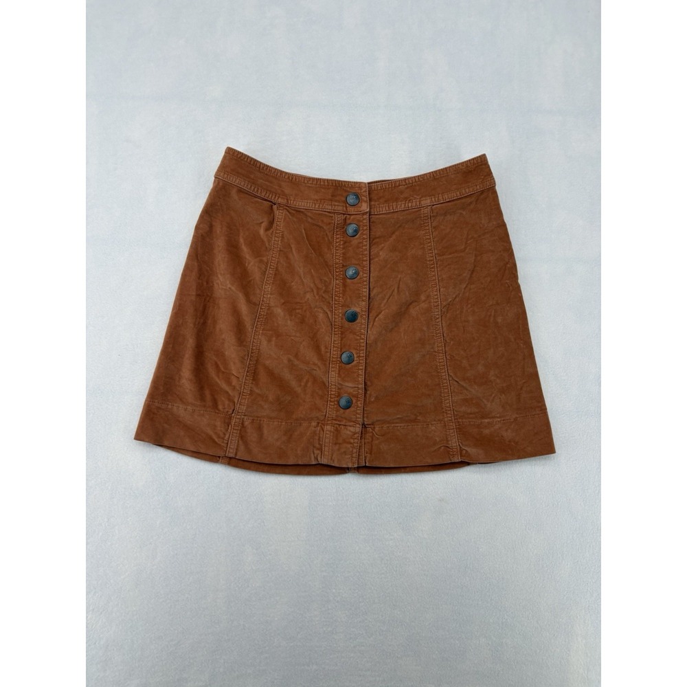 Madewell Sued Mini Skirt Caramel Brown Size 6 - Picture 1 of 15